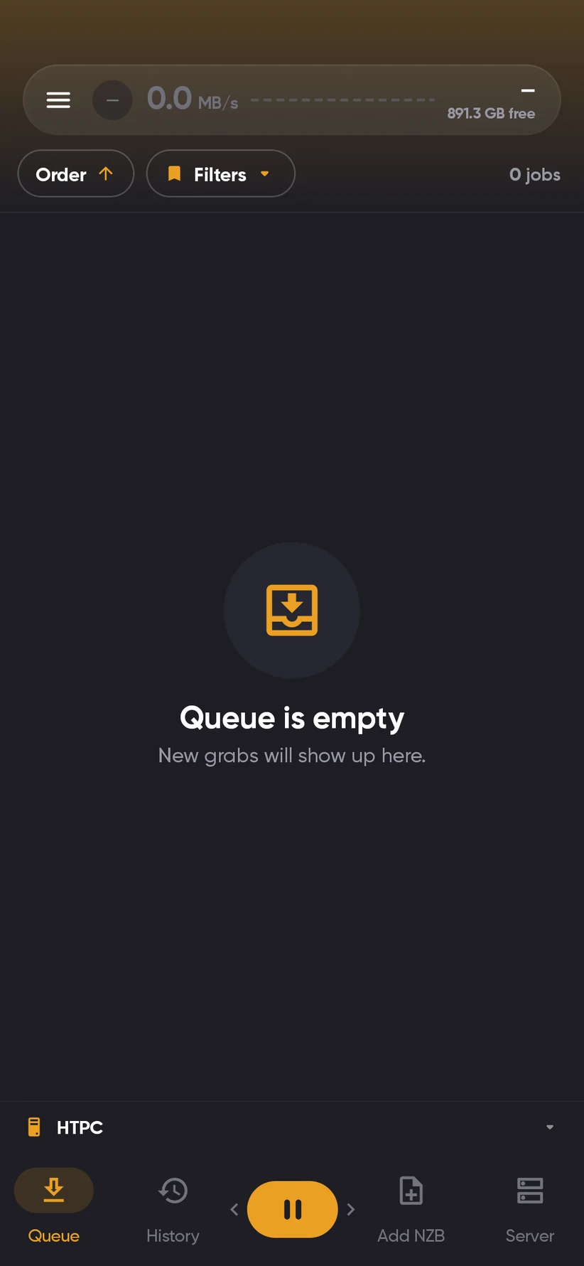 nzb360 SABnzbd queue downloading Linux ISOs